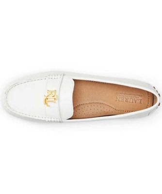 ＬＡＵＲＥＮ　ＲＡＬＰＨ　ＬＡＵＲＥＮ　Ｒ８１Ｇ　Ｂａｒｎｓｂｕｒｙ　レザー　ドライバー　ホワイト　カジュアルシューズ
