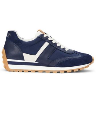 ＜LAUREN RALPH LAUREN (Women)＞ＬＡＵＲＥＮ　ＲＡＬＰＨ　ＬＡＵＲＥＮ　Ｒ９０Ｇ　ＤＡＮＩ　レザースニーカー　ネイビーホワイト　スニーカー