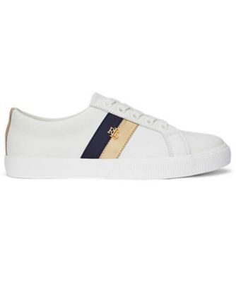 ＜LAUREN RALPH LAUREN (Women)＞ＬＡＵＲＥＮ　ＲＡＬＰＨ　ＬＡＵＲＥＮ　Ｒ９１Ｇ　Ｊａｎｓｏｎ　ＩＩ　レザースニーカー　ホワイトゴールド　スニーカー