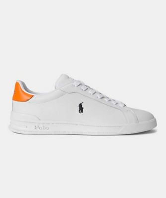 ＜POLO RALPH LAUREN (Men)＞ＰＯＬＯ　ＲＡＬＰＨ　ＬＡＵＲＥＮ　ＲＥ８４　ヘリテージコートＩＩ　ホワイトオレンジ　スニーカー