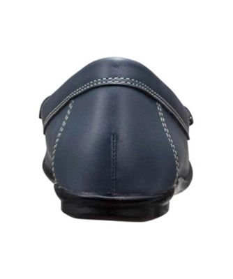 BALLY ALVA レザー フラットシューズ　ネイビー 24.5 R． S04C ビット付きフラットシューズ ネイビー フラットシューズ