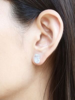 原石ピアス（ペア）　アクアマリン
