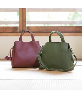 チャーム付き２ｗａｙレザーハンドバッグ＜ルル＞　ＢＴＶ０４０