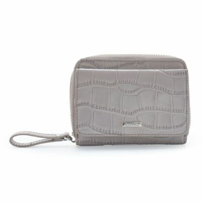 ＜BARCOS (Women)＞マットレザークロコダイル型押し蛇腹ミニウォレット　ＢＴＶ１１５１