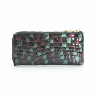 配色ソフトステンドガラスレザーＬ字型財布　ＢＴＶ６８６