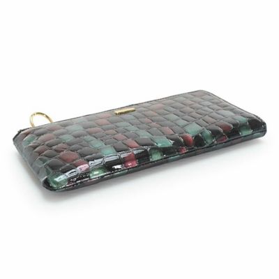 配色ソフトステンドガラスレザーＬ字型財布　ＢＴＶ６８６