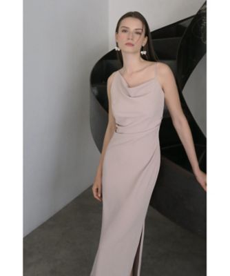 ななみ【celon】asymmetry drape cami dress 受注商品】1月下旬以降お届け asymmetry drape