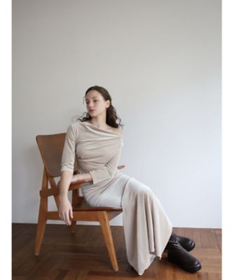 ［タグ付］celon shirring drape velour dress shirring drape velour dress – célon