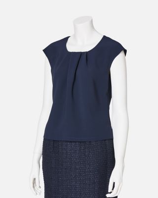 MISS ASHIDA (Women)/ミス アシダ タックブラウス B紺 トップス【三越伊勢丹/公式】