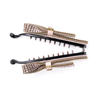 コンプレックスビズ、クリスタルメッシュバナナクリップ クリスタルメッシュ バナナクリップ(グレージュ) | バナナ