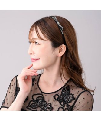 クリスタルメッシュパヴェリボン ヘアバンド CBZ040－02