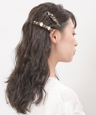 バレッタ/ヘアクリップコンプレックスビズ　人気カラー♡シャインドブリス♡大粒スワロフスキーバレッタ