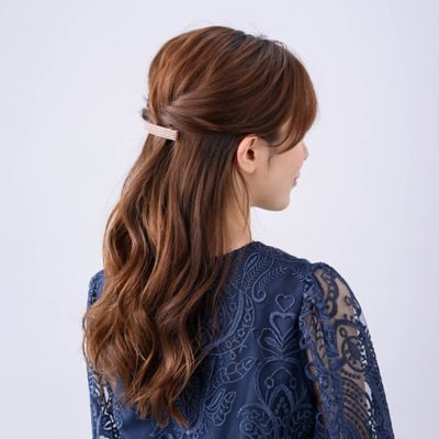販路限定　クリスタル　メッシュレイヤー　バレッタ