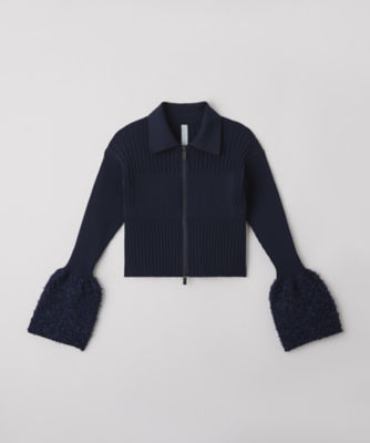 トップス FLUTED REEF CROPPED ZIP SHIRT CARDIGAN FLUTED REEF CROPPED ZIP SHIRT