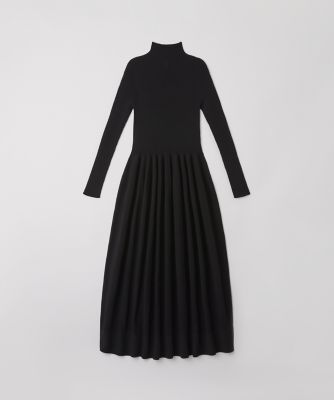 ＜三越伊勢丹/公式＞ CFCL (Women)/シーエフシーエル RIVULET HIGHNECK LONG SLEEVE DRESS BLACK ワンピース・ドレス【三越伊勢丹/公式】