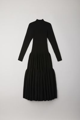 ＜CFCL (Women)＞ＣＡＳＨＭＥＲＥ　ＳＩＬＫ　ＣＡＳＣＡＤＥＳ　ＭＯＣＫＮＥＣＫ　ＬＯＮＧ　ＳＬＥＥＶＥ　ＤＲＥＳＳ