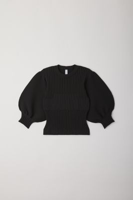 FLUTED SHORT PUFF SLEEVE CROPPED