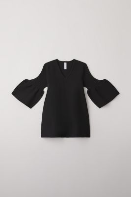 ＜CFCL (Women)＞ＰＯＴＴＥＲＹ　ＳＨＯＲＴ　ＢＥＬＬ　ＳＬＥＥＶＥ　ＦＬＡＲＥ　ＴＯＰ