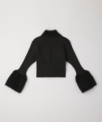 CFCL リーフジップシャツカーディガン CF007KE025 ブラック 3 FLUTED GLITTER COLLARLESS SHIRT