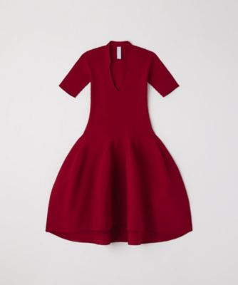 CFCL (Women)/シーエフシーエル POTTERY HS STANDーUP COLLAR SHORT SLEEVE MINI DRESS CF010KH071 571N MAROON RED ワンピース・ドレス【三越伊勢丹/公式】