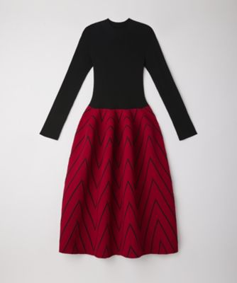 CFCL (Women)/シーエフシーエル POTTERY HERRINGBONE LONG SLEEVE DRESS CF010KH228JP00 571M MAROON RED MULTI ワンピース・ドレス【三越伊勢丹/公式】