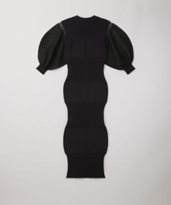 FLUTED LUCENT PUFF SLEEVE DRESS 6S