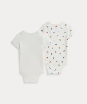 Polo ベア コットン ボディスーツ 2パック 
