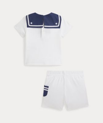 コットン インターロック セーラー Tシャツ ＆ ショートパンツ