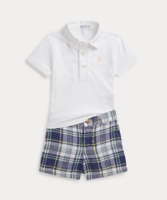 POLO RALPH LAUREN CHILDRENS WEAR /ポロ ラルフ ローレン チルドレンズウェア コットン　ポロシャツ　＆　チェック　リネン　ショートパンツ　ＣＷＰＯ２ＳＴＩ９Ｓ２０１３６