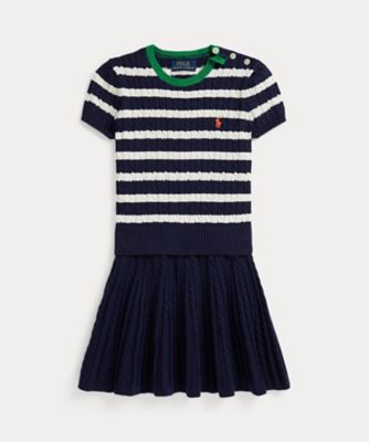 ＜POLO RALPH LAUREN CHILDRENS WEAR ＞ストライプド　コットン　セーター　＆　スカート　セット　ＣＷＰＯ２ＳＴＲ２Ｕ２００２５