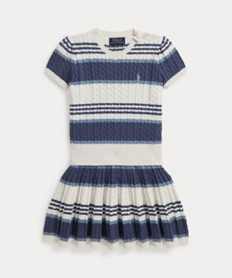 ＜POLO RALPH LAUREN CHILDRENS WEAR ＞ストライプド　ケーブル　コットン　セーター　＆　スカート　ＣＷＰＯ２ＳＴＲ２Ｕ２００２８