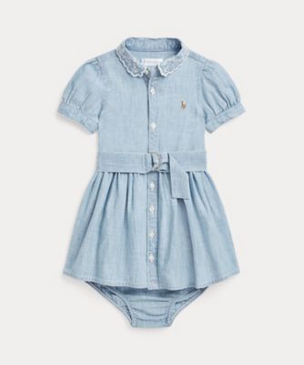 POLO RALPH LAUREN CHILDRENS WEAR /ポロ ラルフ ローレン チルドレンズウェア ベルテッド　シャンブレー　シャツドレス＆ブルマー　ＣＷＰＯＤＲＳＦ３Ｄ２０６５５