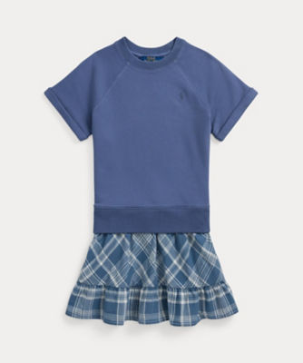 ＜POLO RALPH LAUREN CHILDRENS WEAR ＞チェック　フレンチ　テリー　スウェットシャツ　ドレス