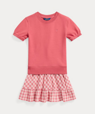 ＜POLO RALPH LAUREN CHILDRENS WEAR ＞チェック　フレンチ　テリー　スウェットシャツ　ドレス