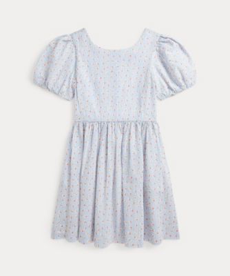 ＜POLO RALPH LAUREN CHILDRENS WEAR ＞フローラル　コットン　シアサッカー　ドレス　ＣＷＰＯＤＲＳＧ３Ｄ２０９５５