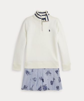 ＜POLO RALPH LAUREN CHILDRENS WEAR ＞プリントスカート　テリー　クォータージップ　ドレス　ＣＷＰＯＤＲＳＧ３Ｄ２１０２８