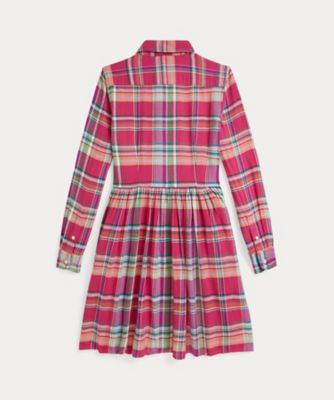 チェック コットン マドラス シャツドレス