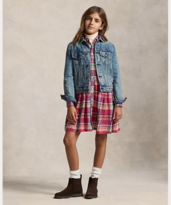 チェック コットン マドラス シャツドレス