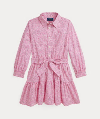 フローラル ティアード コットン ポプリン シャツドレス | POLO RALPH  