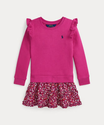 ＜POLO RALPH LAUREN CHILDRENS WEAR ＞フローラル　ポプリンスカート　フリース　ドレス