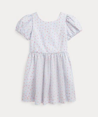 ＜POLO RALPH LAUREN CHILDRENS WEAR ＞フローラル　コットン　シアサッカー　ドレス　ＣＷＰＯＤＲＳＲ３Ｄ２０９７３