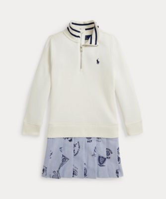 ＜POLO RALPH LAUREN CHILDRENS WEAR ＞プリントスカート　テリー　クォータージップ　ドレス　ＣＷＰＯＤＲＳＲ３Ｄ２１０４８