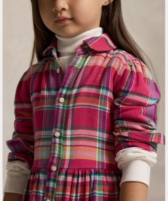 チェック コットン マドラス シャツドレス