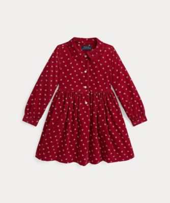 POLO RALPH LAUREN CHILDRENS WEAR /ポロ ラルフ ローレン チルドレンズウェア フローラル コットン コーデュロイ シャツドレス CWPODRSR3D21102 600レッド ワンピース・ドレス【三越伊勢丹/公式】