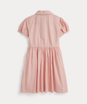 ストライプド コットン シアサッカー ドレス