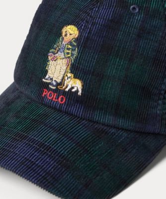 チェック Polo ベア コーデュロイ ボール キャップ