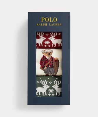 Polo ベア クルー ソックス 3パック ギフト セット