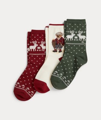 Polo ベア クルー ソックス 3パック ギフト セット