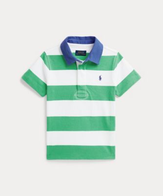 ＜POLO RALPH LAUREN CHILDRENS WEAR ＞ストライプド　コットン　ショートスリーブ　ラグビー　シャツ　ＣＷＰＯＫＮＩＢ８０２１５６３