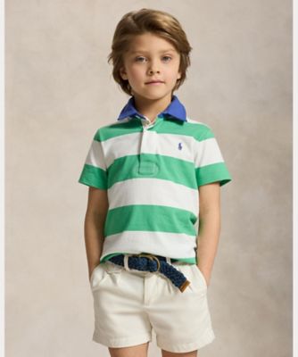 新品【Polo Ralph Lauren】ストライプド ショートスリーブ ストライプド コットン ショートスリーブ ラグビー シャツ